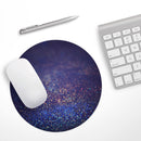 Deep Blue with Gold Shimmering Orbs of Light// WaterProof Rubber Foam Backed Anti-Slip Mouse Pad for Home Work Office or Gaming Computer Desk
