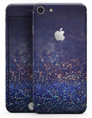 Deep Blue with Gold Shimmering Orbs of Light - Skin-kit for the iPhone 8 or 8 Plus