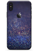 Deep Blue with Gold Shimmering Orbs of Light - iPhone X Skin-Kit