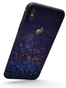 Deep Blue with Gold Shimmering Orbs of Light - iPhone X Skin-Kit