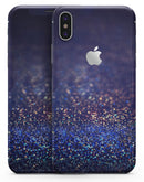 Deep Blue with Gold Shimmering Orbs of Light - iPhone X Skin-Kit