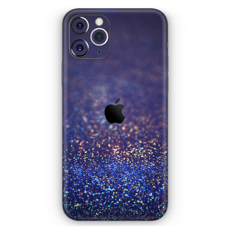 Deep Blue with Gold Shimmering Orbs of Light  - Protective Skin Wrap & Decal – Compatible with iPhone SE to iPhone 17 Pro Max (All Models)