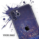 Deep Blue with Gold Shimmering Orbs of Light  - Protective Skin Wrap & Decal – Compatible with iPhone SE to iPhone 17 Pro Max (All Models)