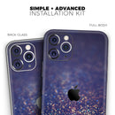 Deep Blue with Gold Shimmering Orbs of Light  - Protective Skin Wrap & Decal – Compatible with iPhone SE to iPhone 17 Pro Max (All Models)