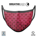 Deep Fuschia Oval Pattern - Made in USA Mouth Cover Unisex Anti-Dust Cotton Blend Reusable & Washable Face Mask with Adjustable Sizing for Adult or Child