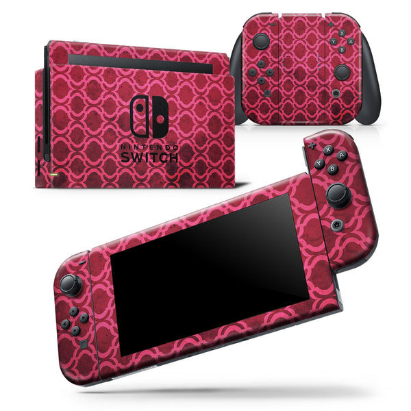 Deep Fuschia Oval Pattern - Skin Wrap Decal for Nintendo Switch Lite Console & Dock - 3DS XL - 2DS - Pro - DSi - Wii - Joy-Con Gaming Controller