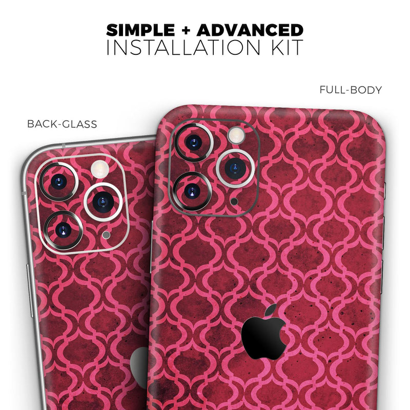 Deep Fuschia Oval Pattern  - Protective Skin Wrap & Decal – Compatible with iPhone SE to iPhone 17 Pro Max (All Models)