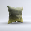 Deep Green Tree Pastel Painting ink-Fuzed Decorative Throw Pillow