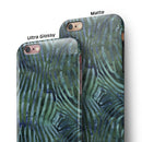 Deep Green and Blue Watercolor Zebra Pattern iPhone 6/6s or 6/6s Plus 2-Piece Hybrid INK-Fuzed Case