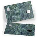 Deep Green and Blue Watercolor Zebra Pattern - Premium Protective Decal Skin-Kit for the Apple Credit Card