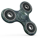 Deep Green and Blue Watercolor Zebra Pattern Full-Body Fidget Spinner Skin-Kit