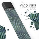 Deep Green and Blue Watercolor Zebra Pattern - Premium Decal Protective Skin-Wrap Sticker compatible with the Juul Labs vaping device