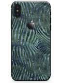 Deep Green and Blue Watercolor Zebra Pattern - iPhone X Skin-Kit