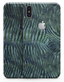 Deep Green and Blue Watercolor Zebra Pattern - iPhone X Skin-Kit