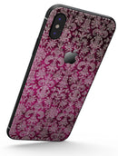 Deep Magenta Damask Pattern - iPhone X Skin-Kit