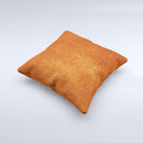 Deep Orange Texture ink-Fuzed Decorative Throw Pillow