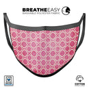 Deep Pink Bubble Morrocan Pattern - Made in USA Mouth Cover Unisex Anti-Dust Cotton Blend Reusable & Washable Face Mask with Adjustable Sizing for Adult or Child