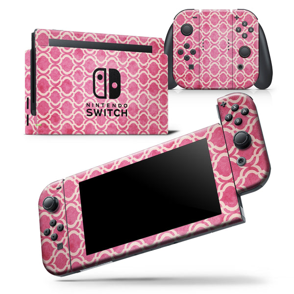 Deep Pink Bubble Morrocan Pattern - Skin Wrap Decal for Nintendo Switch Lite Console & Dock - 3DS XL - 2DS - Pro - DSi - Wii - Joy-Con Gaming Controller