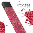 Deep Pink Watercolor Hearts - Premium Decal Protective Skin-Wrap Sticker compatible with the Juul Labs vaping device