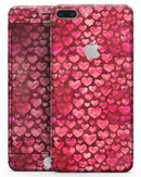 Deep Pink Watercolor Hearts - Skin-kit for the iPhone 8 or 8 Plus