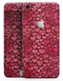 Deep Pink Watercolor Hearts - Skin-kit for the iPhone 8 or 8 Plus