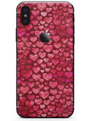Deep Pink Watercolor Hearts - iPhone X Skin-Kit