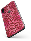 Deep Pink Watercolor Hearts - iPhone X Skin-Kit