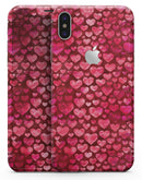 Deep Pink Watercolor Hearts - iPhone X Skin-Kit