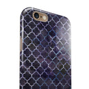 Deep Purple Watercolor Quatrefoil iPhone 6/6s or 6/6s Plus 2-Piece Hybrid INK-Fuzed Case