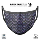 Deep Purple Watercolor Quatrefoil - Made in USA Mouth Cover Unisex Anti-Dust Cotton Blend Reusable & Washable Face Mask with Adjustable Sizing for Adult or Child