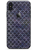 Deep Purple Watercolor Quatrefoil - iPhone X Skin-Kit