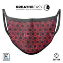 Deep Red Watercolor Ring Pattern - Made in USA Mouth Cover Unisex Anti-Dust Cotton Blend Reusable & Washable Face Mask with Adjustable Sizing for Adult or Child