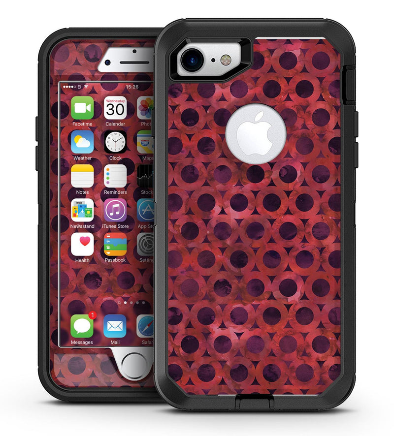 Deep Red Watercolor Ring Pattern iPhone or Plus OtterBox