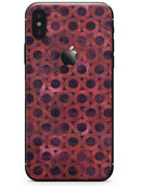 Deep Red Watercolor Ring Pattern - iPhone X Skin-Kit