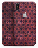 Deep Red Watercolor Ring Pattern - iPhone X Skin-Kit