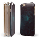 Deep Sea Teal Geometric Shapes iPhone 6/6s or 6/6s Plus 2-Piece Hybrid INK-Fuzed Case