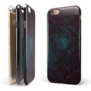 Deep Sea Teal Geometric Shapes iPhone 6/6s or 6/6s Plus 2-Piece Hybrid INK-Fuzed Case