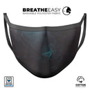 Deep Sea Teal Geometric Shapes  - Made in USA Mouth Cover Unisex Anti-Dust Cotton Blend Reusable & Washable Face Mask with Adjustable Sizing for Adult or Child