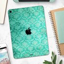 Deep Teal Luxury Pattern - Full Body Skin Decal for the Apple iPad Pro 12.9", 11", 10.5", 9.7", Air or Mini (All Models Available)