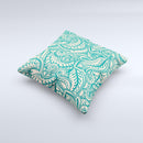 Delicate Green Tan Floral Lace Ink-Fuzed Decorative Throw Pillow
