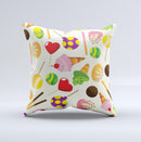 Delish Treats Color Pattern ink-Fuzed Decorative Throw Pillow