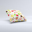 Delish Treats Color Pattern ink-Fuzed Decorative Throw Pillow