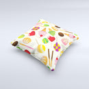 Delish Treats Color Pattern ink-Fuzed Decorative Throw Pillow