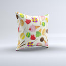 Delish Treats Color Pattern ink-Fuzed Decorative Throw Pillow