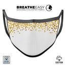 Descending Scattered Golden Micro Dots - Made in USA Mouth Cover Unisex Anti-Dust Cotton Blend Reusable & Washable Face Mask with Adjustable Sizing for Adult or Child
