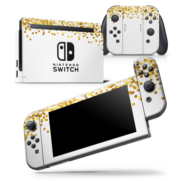 Descending Scattered Golden Micro Dots - Skin Wrap Decal for Nintendo Switch Lite Console & Dock - 3DS XL - 2DS - Pro - DSi - Wii - Joy-Con Gaming Controller