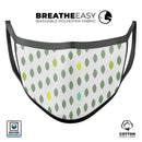 Descending Shades of Green Petals - Made in USA Mouth Cover Unisex Anti-Dust Cotton Blend Reusable & Washable Face Mask with Adjustable Sizing for Adult or Child