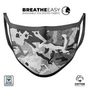 Desert Snow Camouflage V2 - Made in USA Mouth Cover Unisex Anti-Dust Cotton Blend Reusable & Washable Face Mask with Adjustable Sizing for Adult or Child