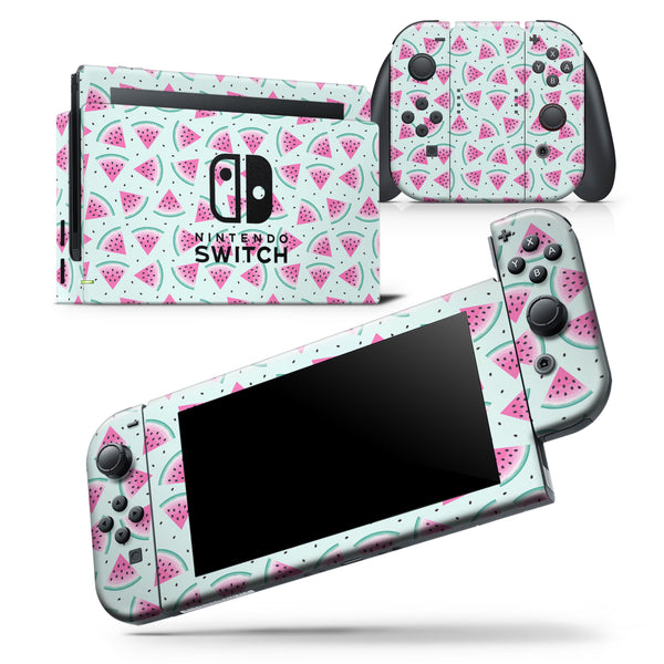 Digital Paper - Watermelon Cocktail-09 - Skin Wrap Decal for Nintendo Switch Lite Console & Dock - 3DS XL - 2DS - Pro - DSi - Wii - Joy-Con Gaming Controller
