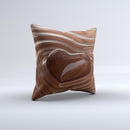 Dipped Chocolate Heart ink-Fuzed Decorative Throw Pillow